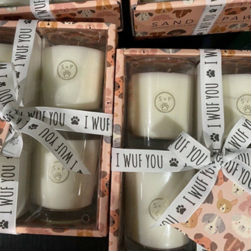 SAND+PAWS I wuf you CANDLES 4PCS SET Goji Sage Sea Salt Crisp White Limoncello